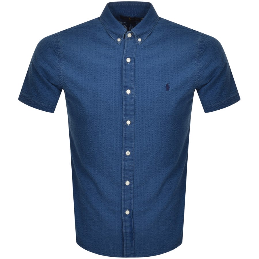 Alternative Image for ProductRalph Lauren Slim Fit Short Sleeve Shirt Blue1